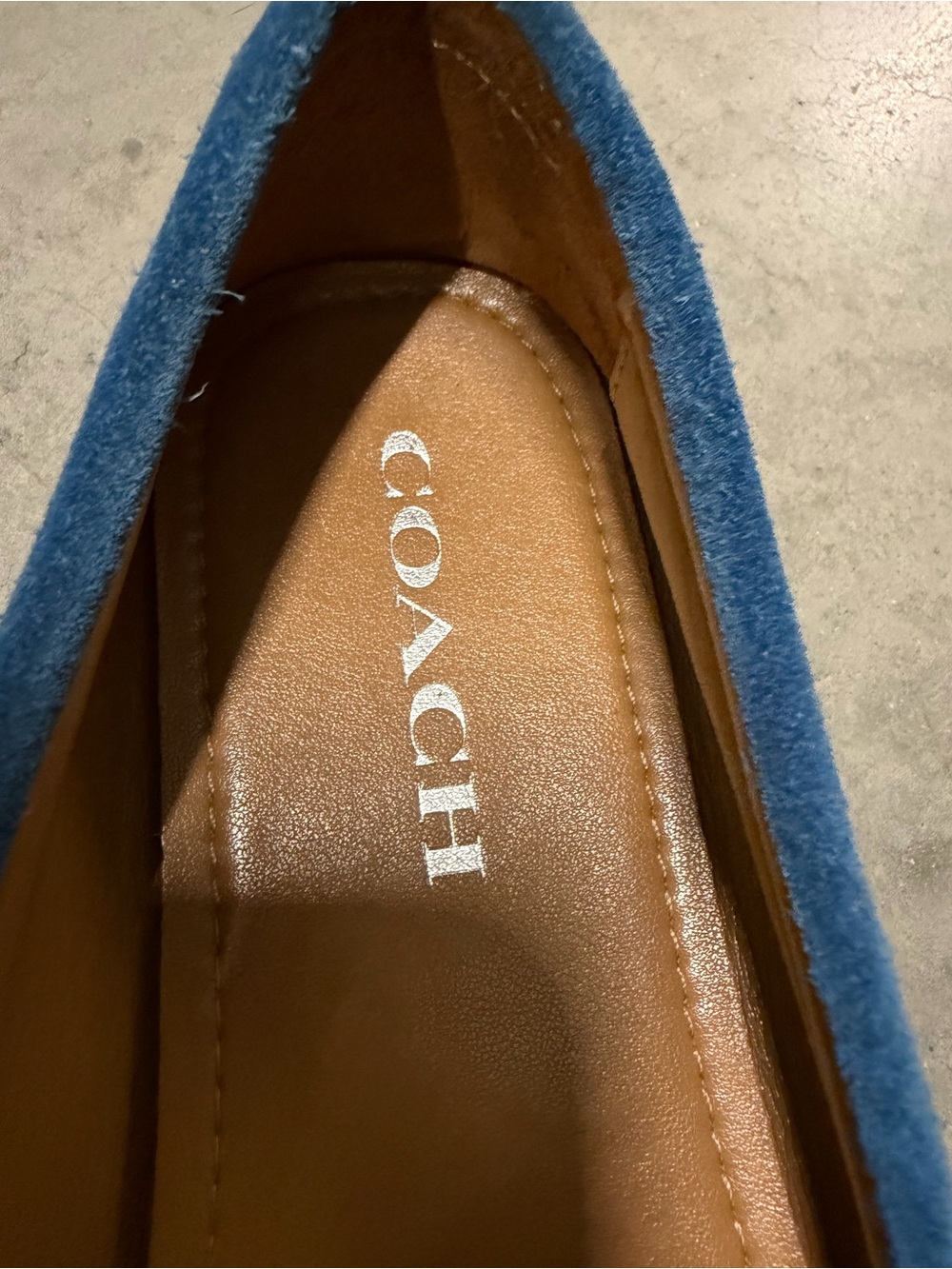 Coach Women’s Blue Suede Driving Loafers Size US 8.5 - Picture 5 of 11